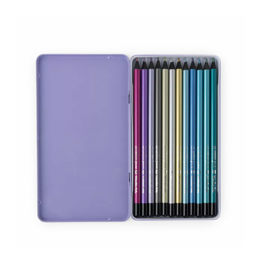 12 crayons de couleur metallisés - Les cometes filantes
