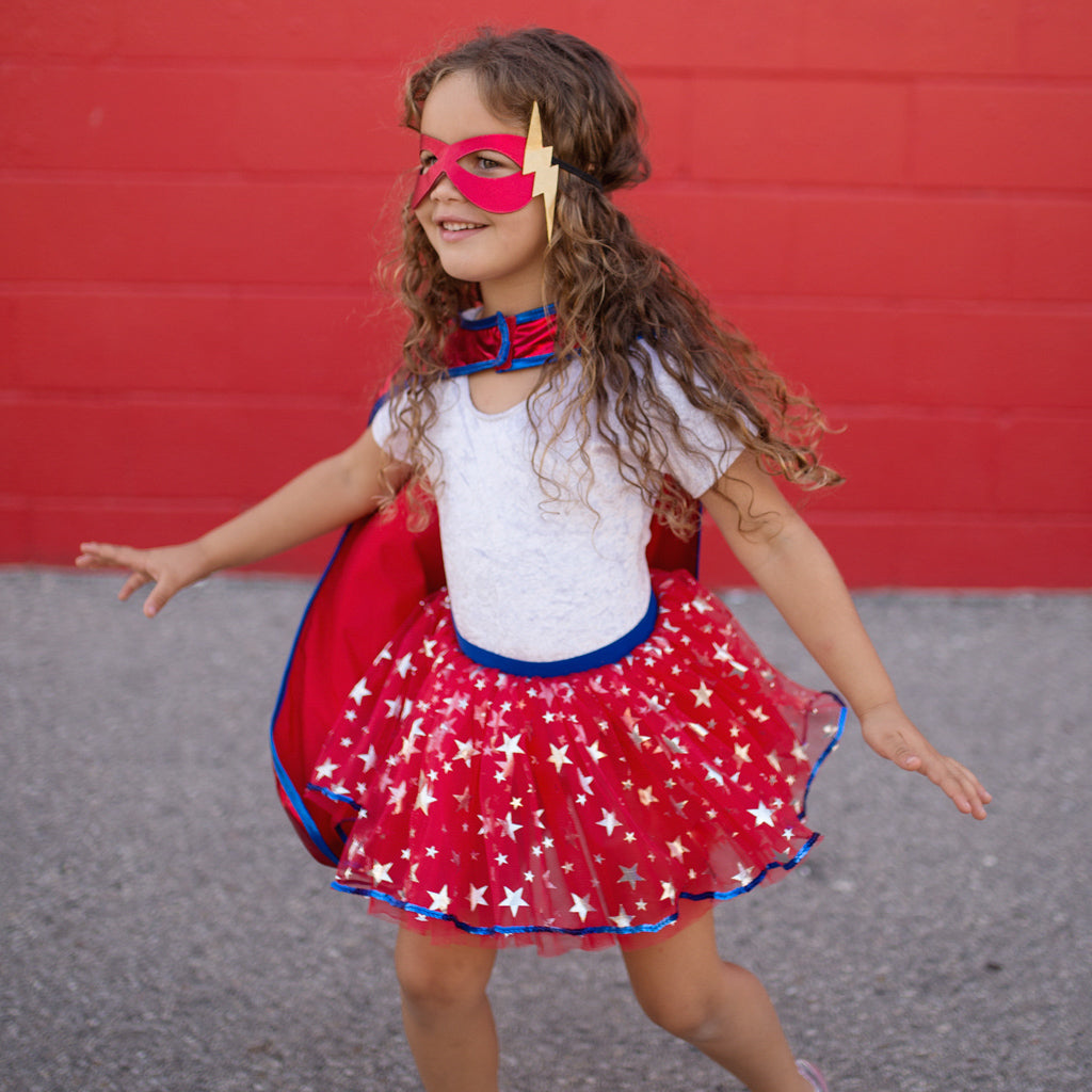 Masque rouge déguisement super-héroïne Great Pretenders enfant