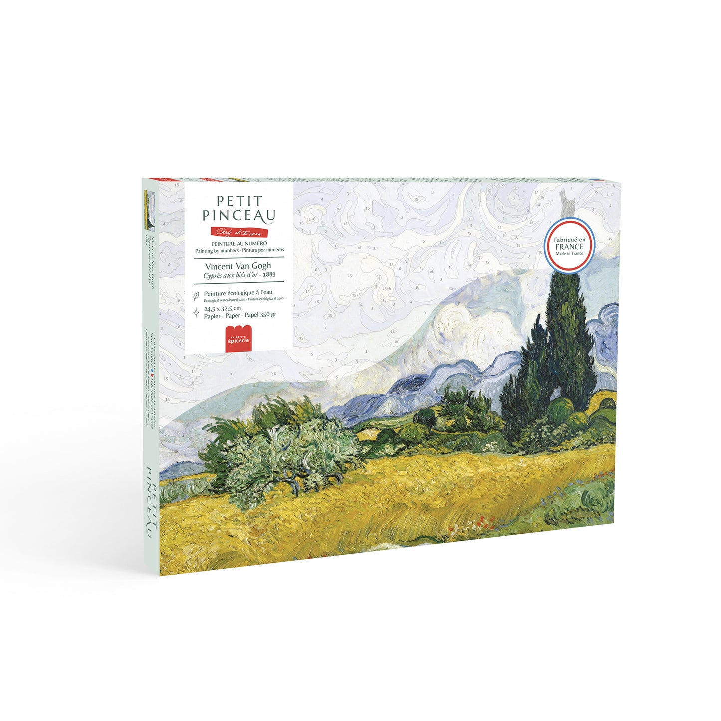 Coffret peinture au numéro - Cyprès aux blés d’or - Van Gogh