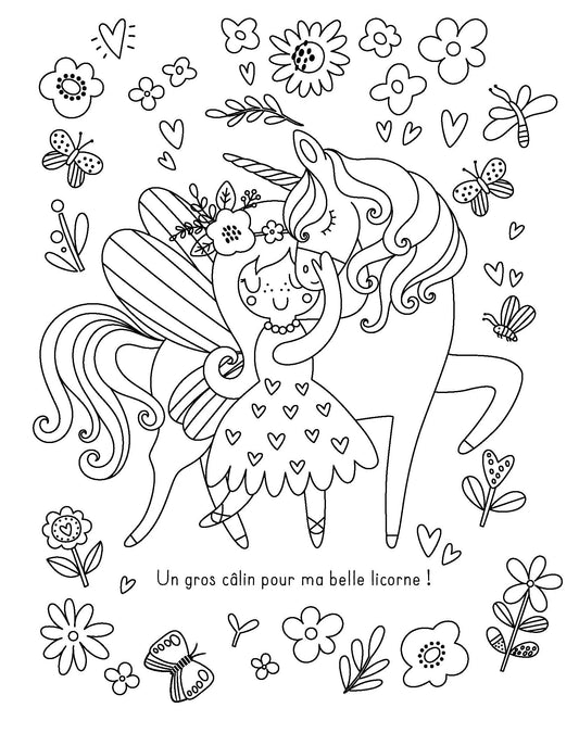 Mes planches d'artiste a colorier - Fees et licornes