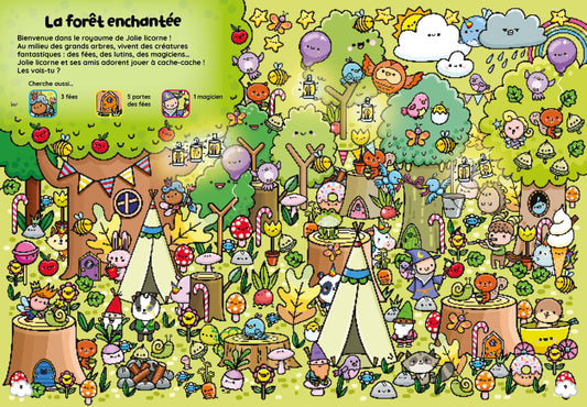 Mon cherche et trouve kawaii - Jolie licorne