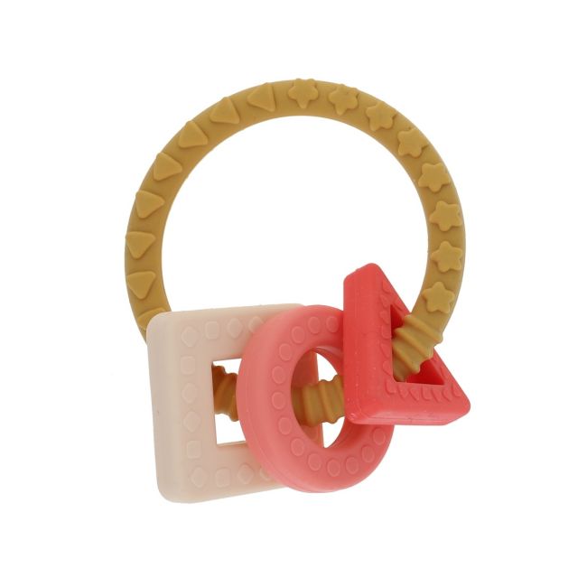 Anneau dentition rose et moutarde