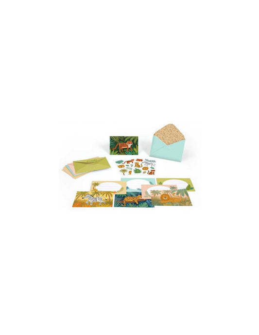 Cartes d'invitation - Animaux de la Jungle