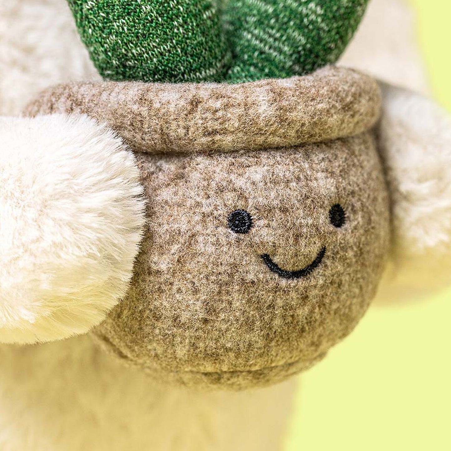Cream Bunny with Plant