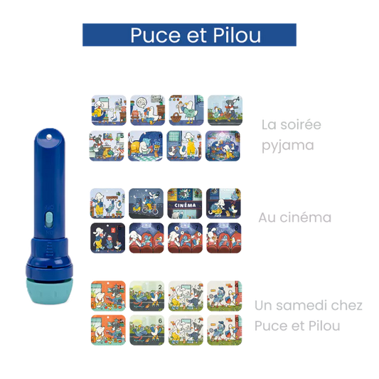 Lampe à histoires - Puce et Pilou