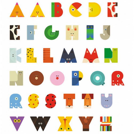 Lettre Animaux graphiques - F