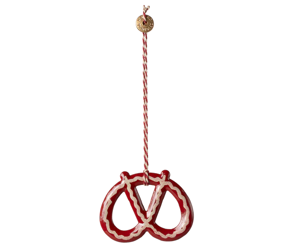 Metal ornament - pretzel rayé maileg