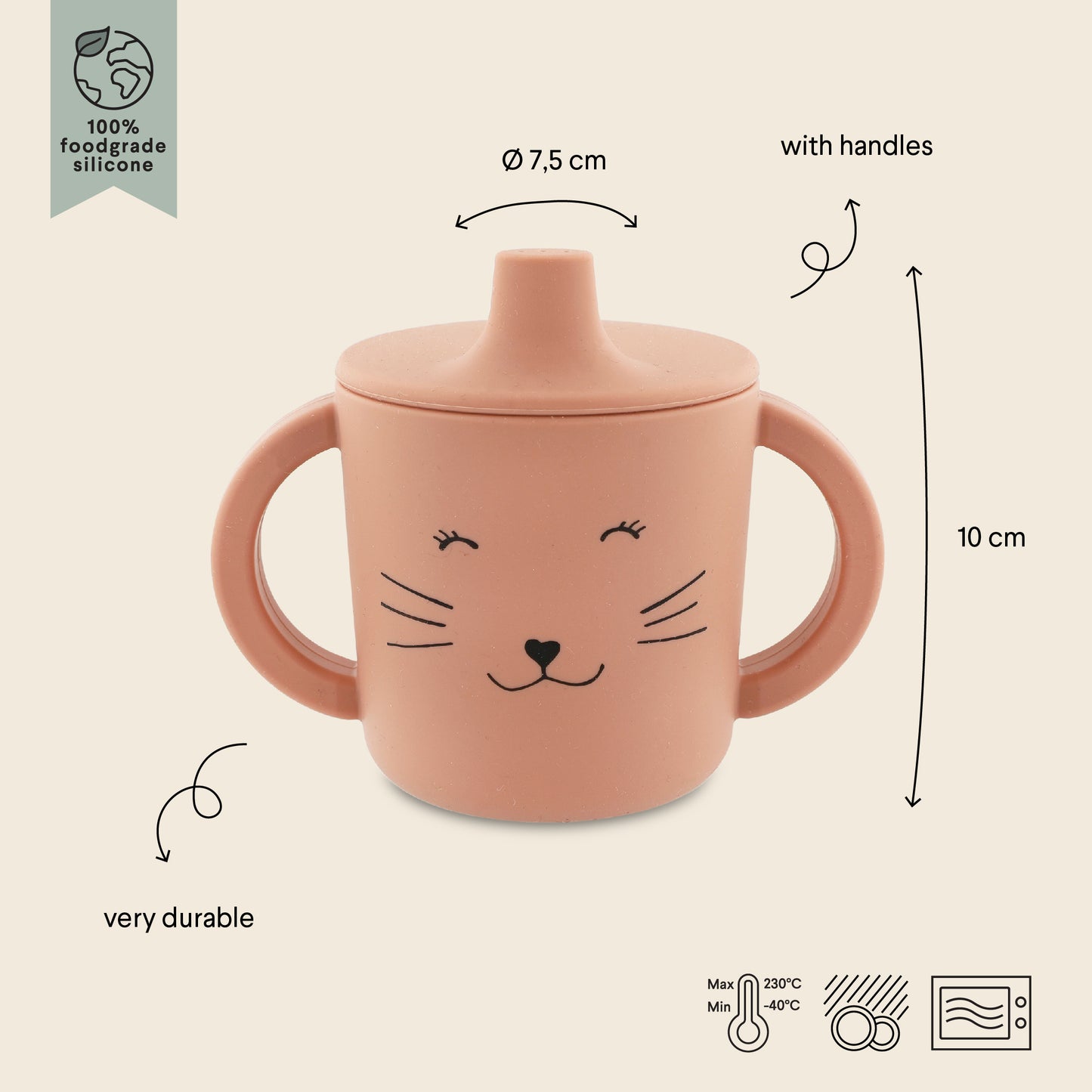 Tasse d'apprentissage en silicone - Mrs. Cat