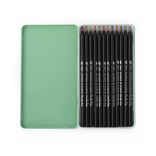 12 crayons de couleur multicolores - Tout autour du monde