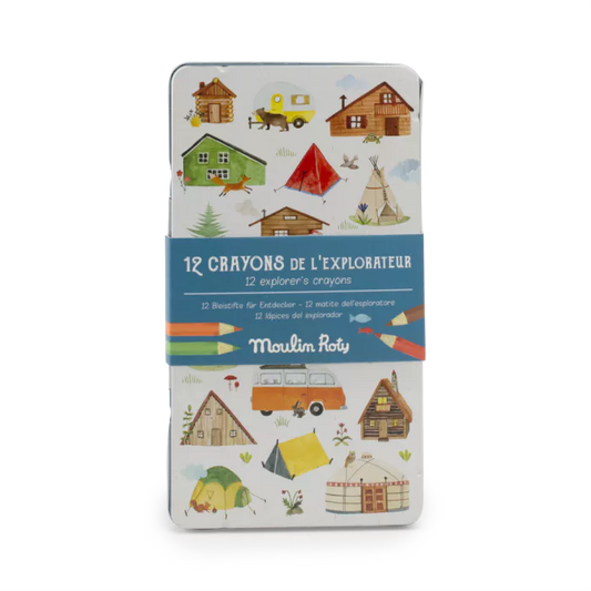 12 crayons de couleurs L'explorateur - Le jardin du moulin