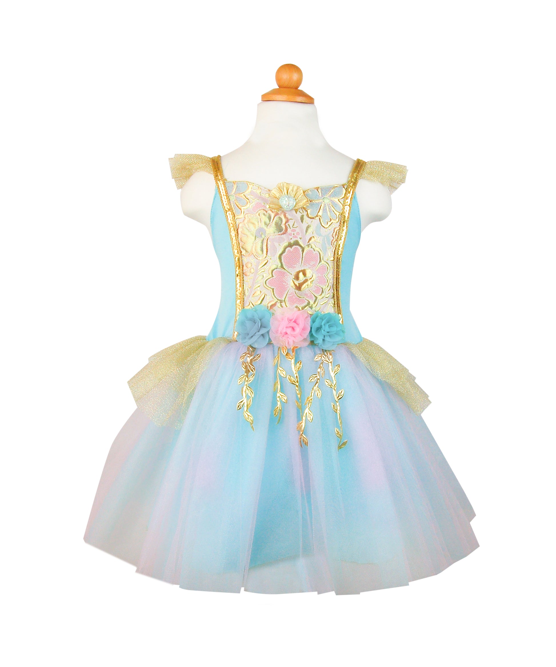 Robe sirène Great Pretenders holographique bleu queue-de-poisson enfant 5-6 ans