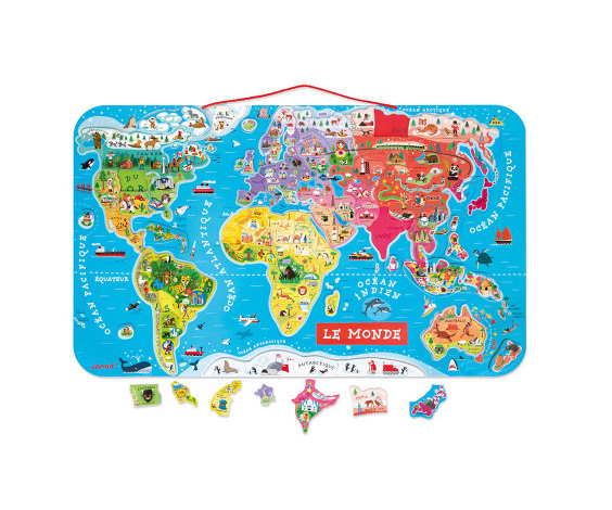 Puzzle monde magnétique FR