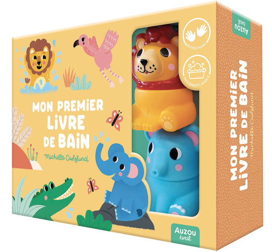 Mon premier livre de bain - Dans la savane - un coffret avec 2 jouets déclipsables !
