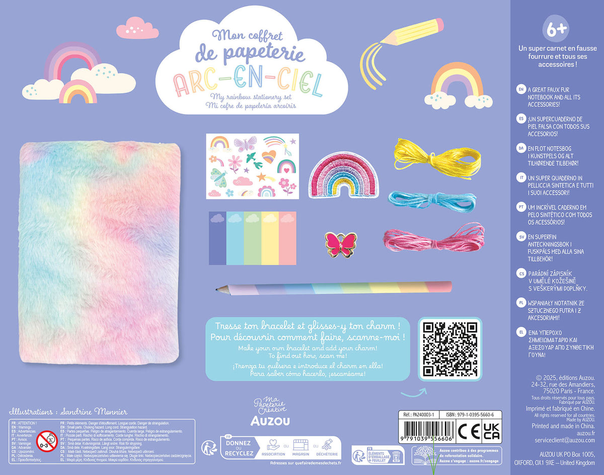 Mon coffret papeterie arc-en-ciel