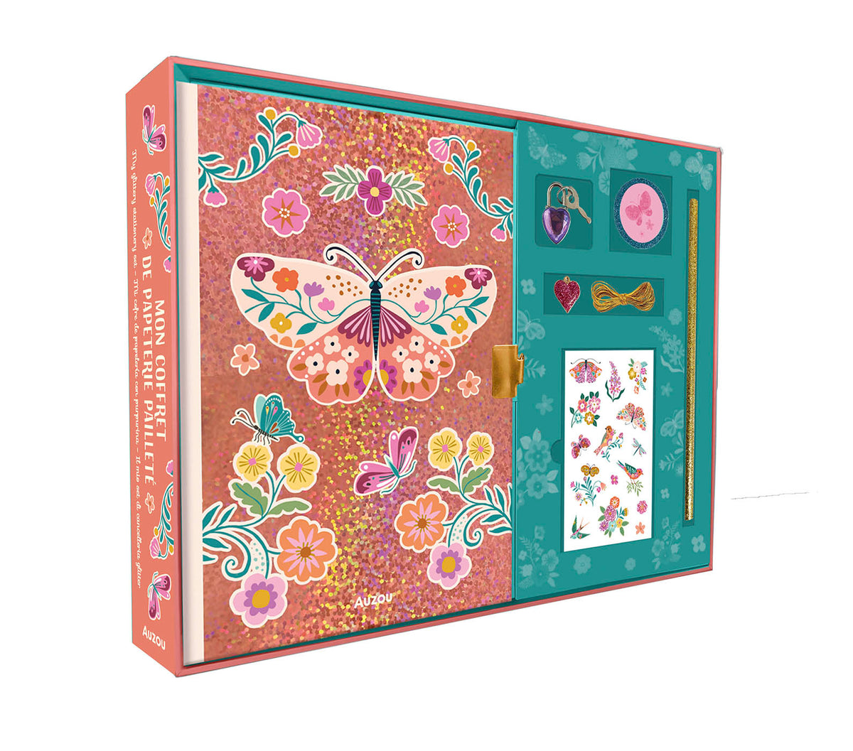 Mon coffret de papeterie pailletée