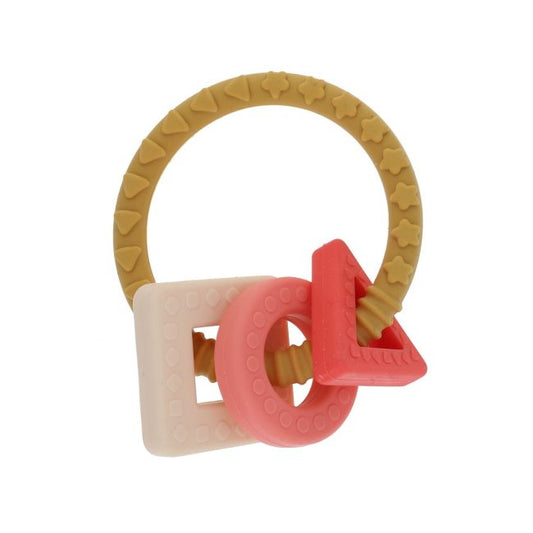 Anneau dentition rose et moutarde