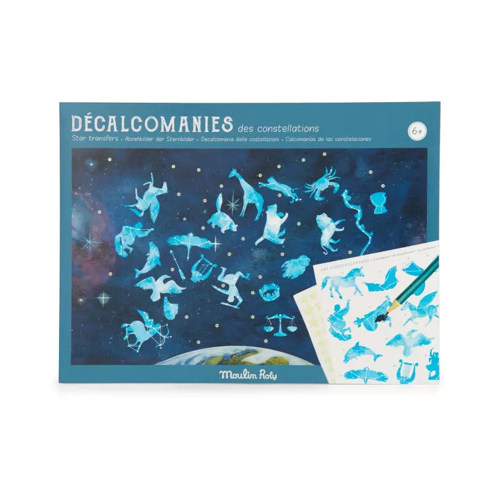 Carte du ciel avec décalcomanies - Le Jardin du Moulin