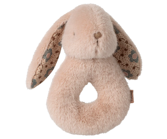 Coffret hochet lapin - rose poudre