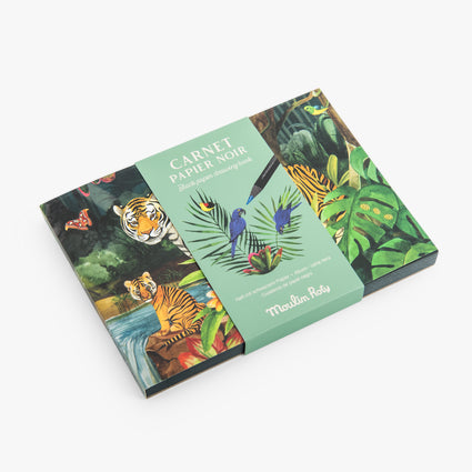 Carnet dessin feuilles noires - Tout autour du monde