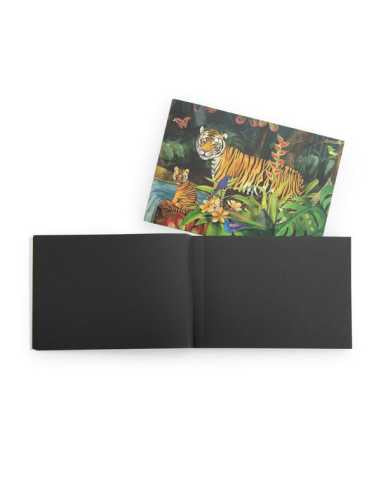 Carnet dessin feuilles noires - Tout autour du monde
