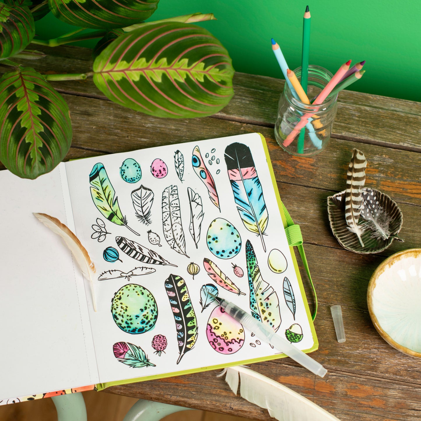 Cahier de coloriage aquarelle magique - Le jardin du moulin