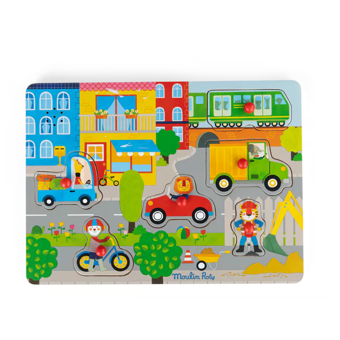 Puzzle sonore La ville en bois - Les Popipop