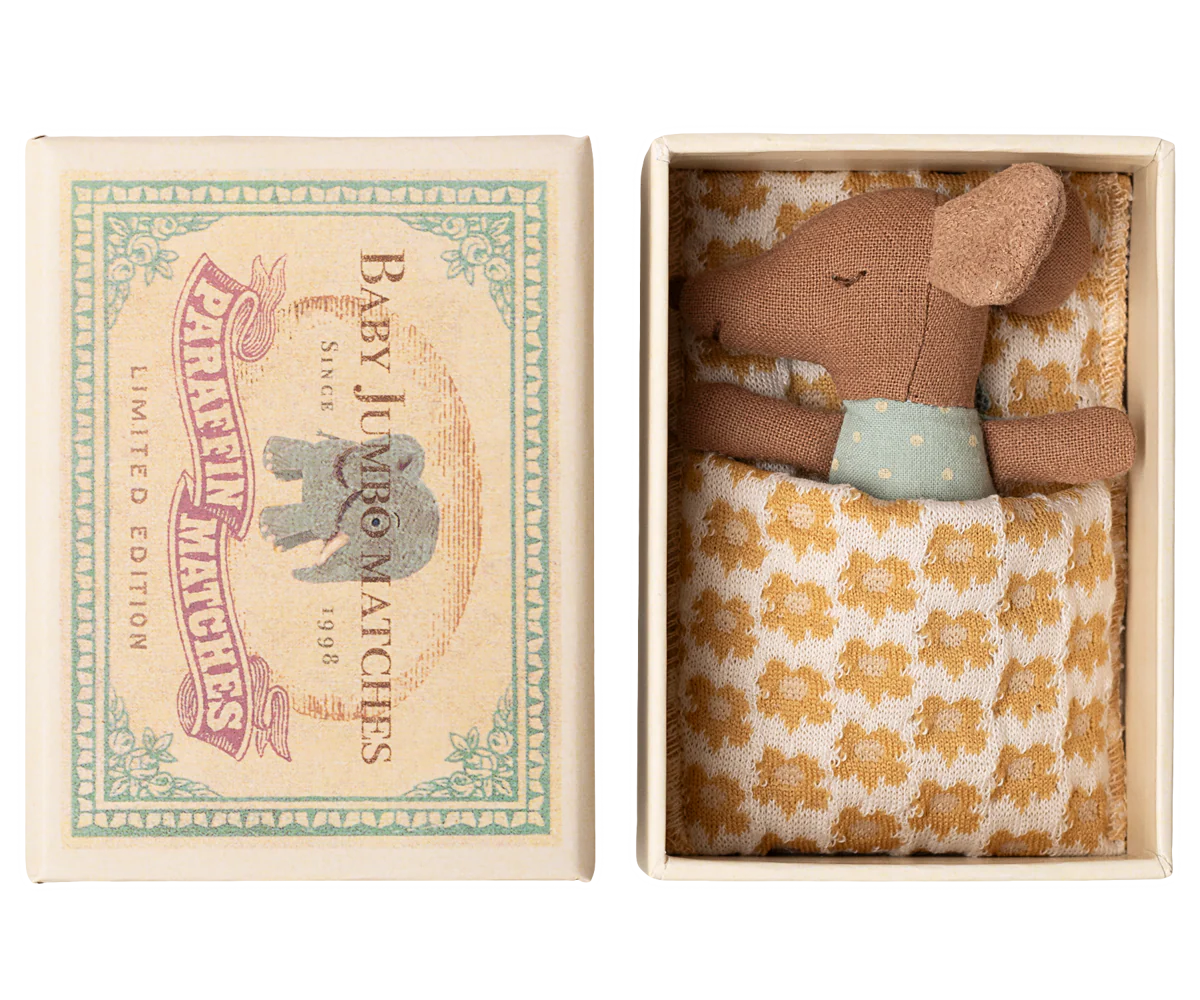 Sleepy wakey baby souris in boîte d’allumettes - blue