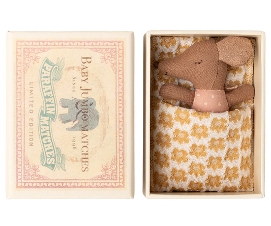 Sleepy wakey baby souris in boîte d’allumettes - rose