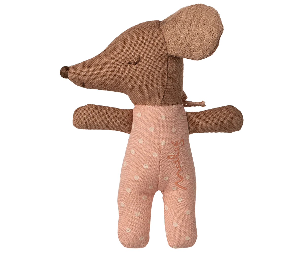 Sleepy wakey baby souris in boîte d’allumettes - rose