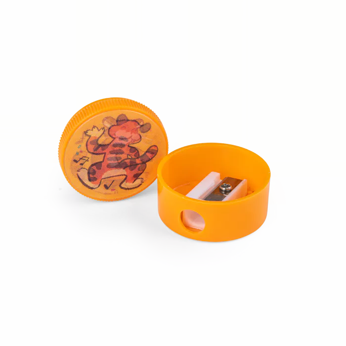 Taille-crayon lenticulaire orange - Les petites merveilles