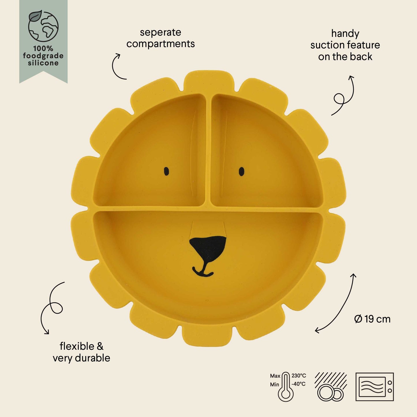 Assiette avec ventouse - Mr. Lion