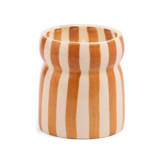 CABANA - Rust Striped Ceramic Candle - Sienna Sunset
