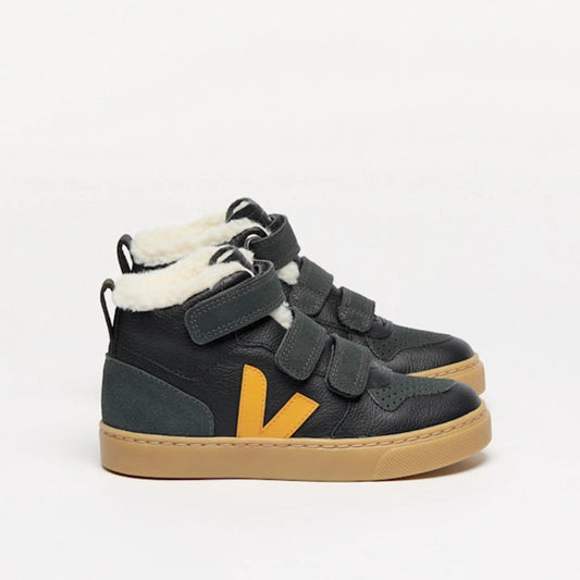 V-10 MID FURED LEATHER BLACK OURO GRAFITE